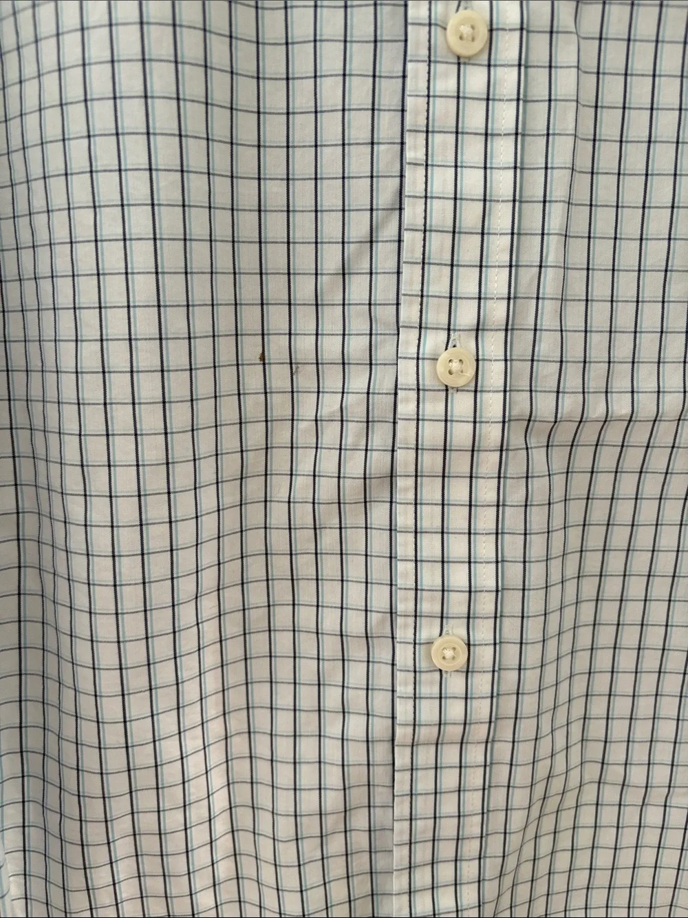 J. Crew White and Blue Button-Down Slim Fit Shirt